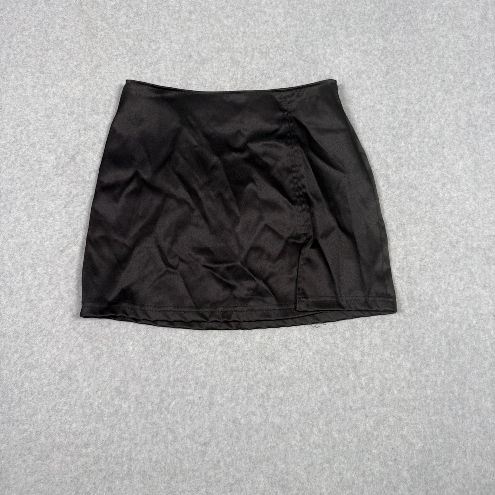 Street Code Vintage 90s Black Satin Micro Mini Club Skirt USA Size 5/6 Disco